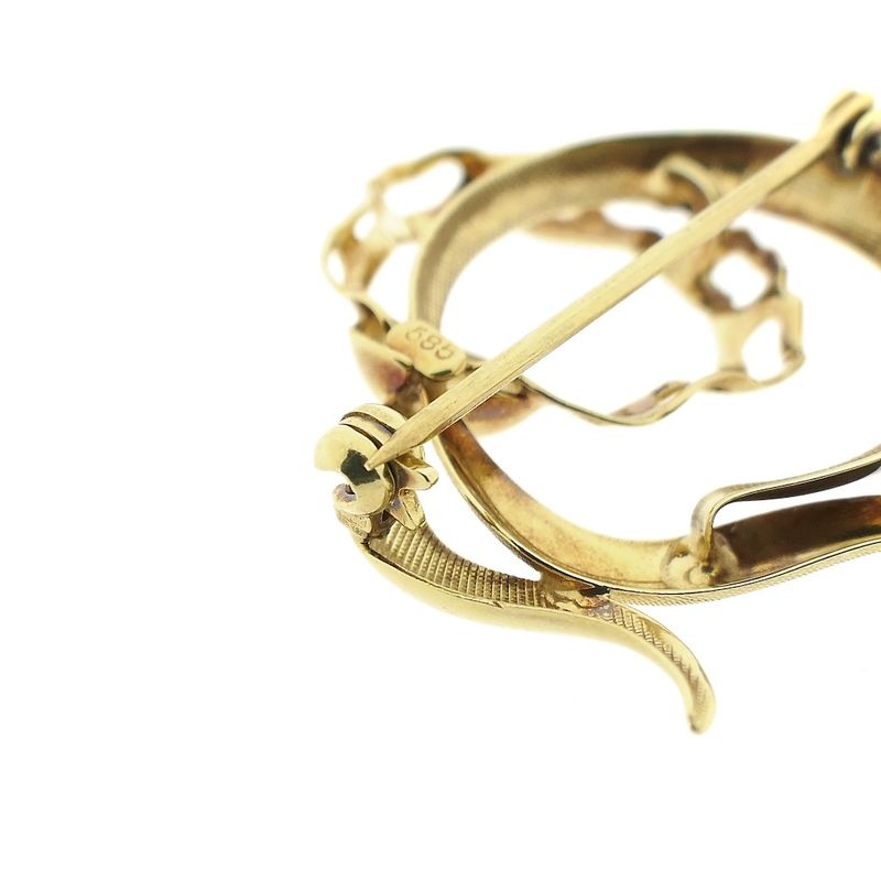 Image 11 of Vintage gold abstract brooch