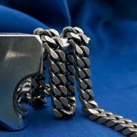 Silver robust gourmet link chain