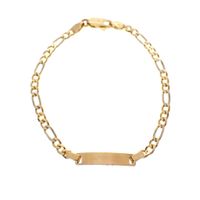 18K Two-tone gold bracelet with a plate | 16 cm