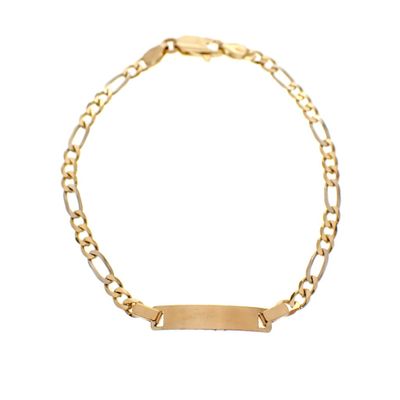 Image 1 of 18K Two-tone gold bracelet with a plate | 16 cm