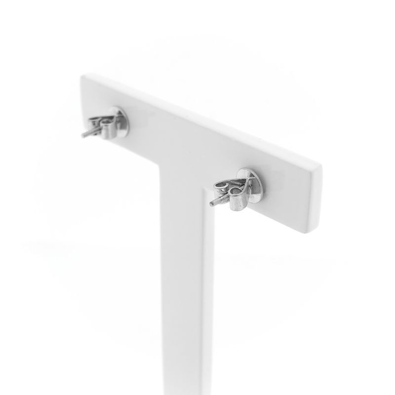 Image 4 of Bicolor gold stud earrings with diamond; 0.28 ct.