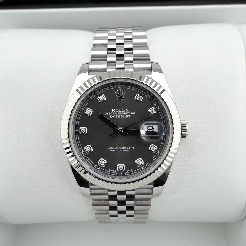 Image 18 of Rolex Datejust 41mm 'Rhodium Diamond Dial' 126334; Automatic men's watch