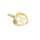 Image 6 of Gold heart pendant; Letter M