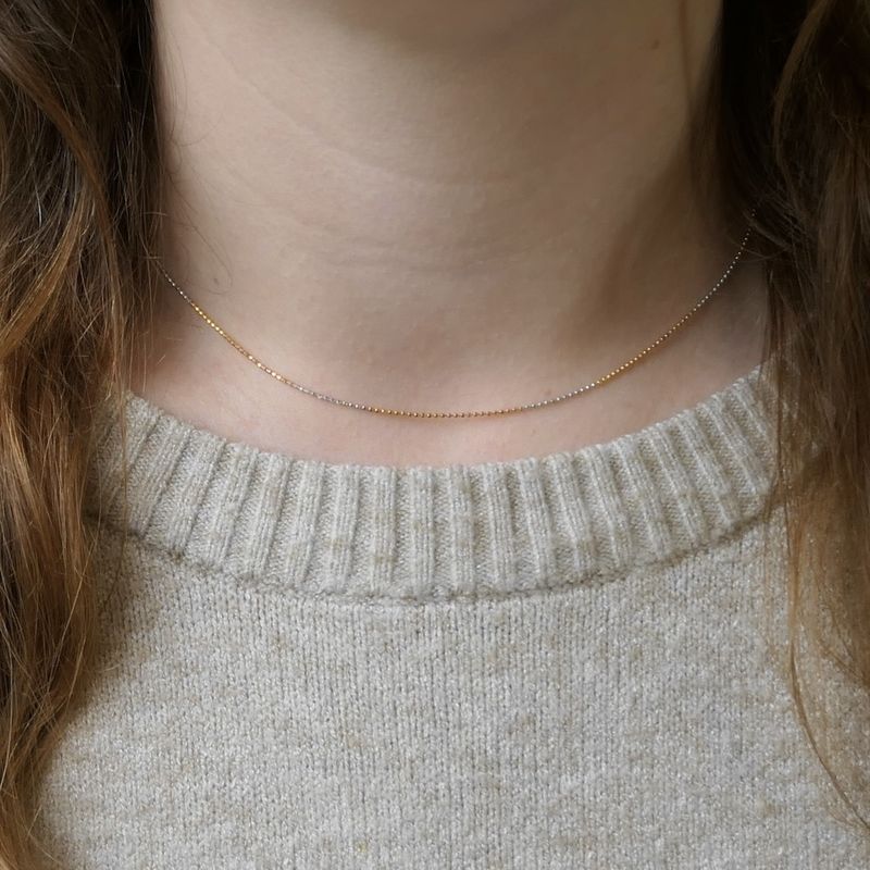 Image 8 of 18K tricolor gold fantasy link chain | 40 cm