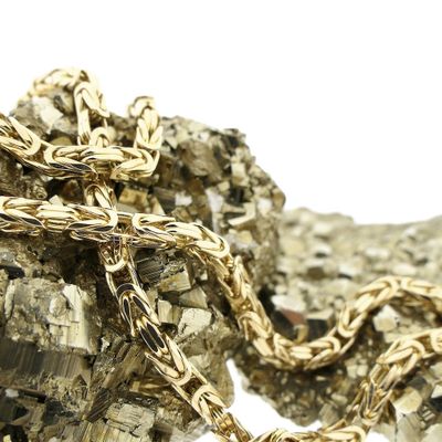 Image 2 of Solid gold square king necklace; Exclusive | 57 cm