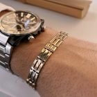 Image 11 of Bicolor gold fantasy link bracelet.