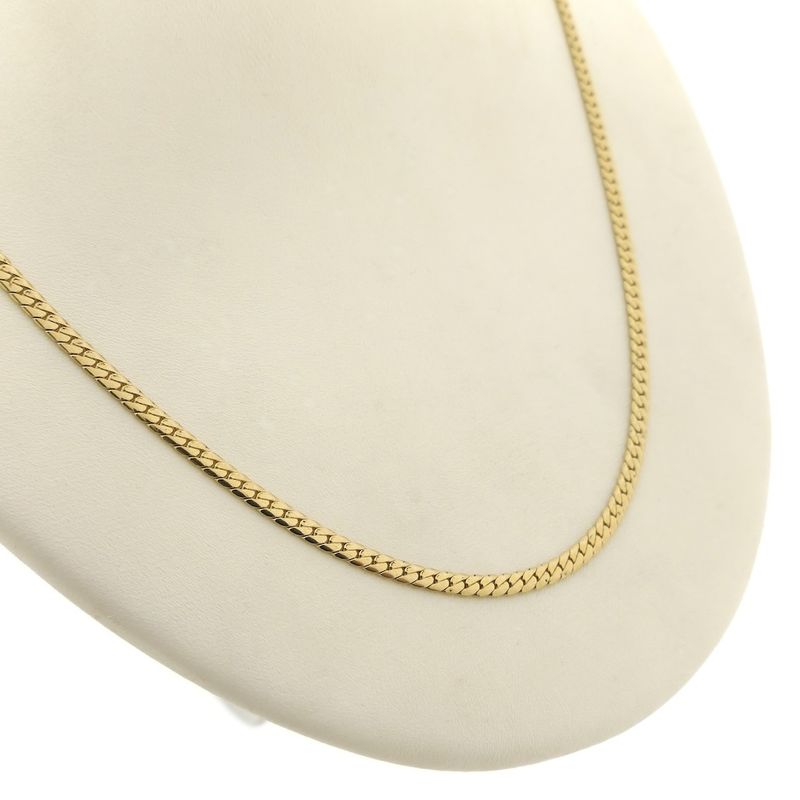 Image 3 of Gold flat gourmet link chain | 46 cm