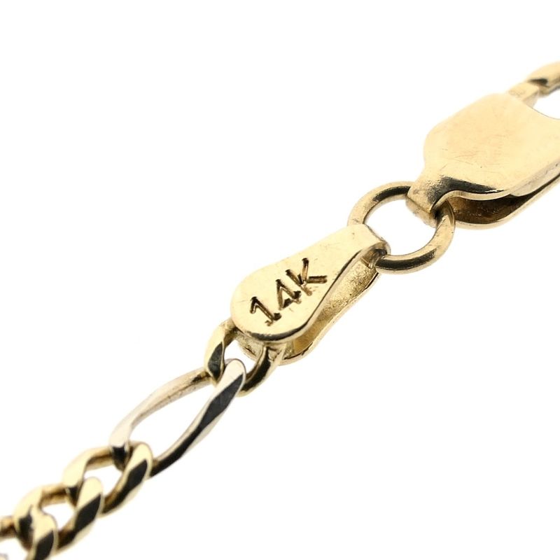Image 7 of Two-tone gold Figaro link bracelet