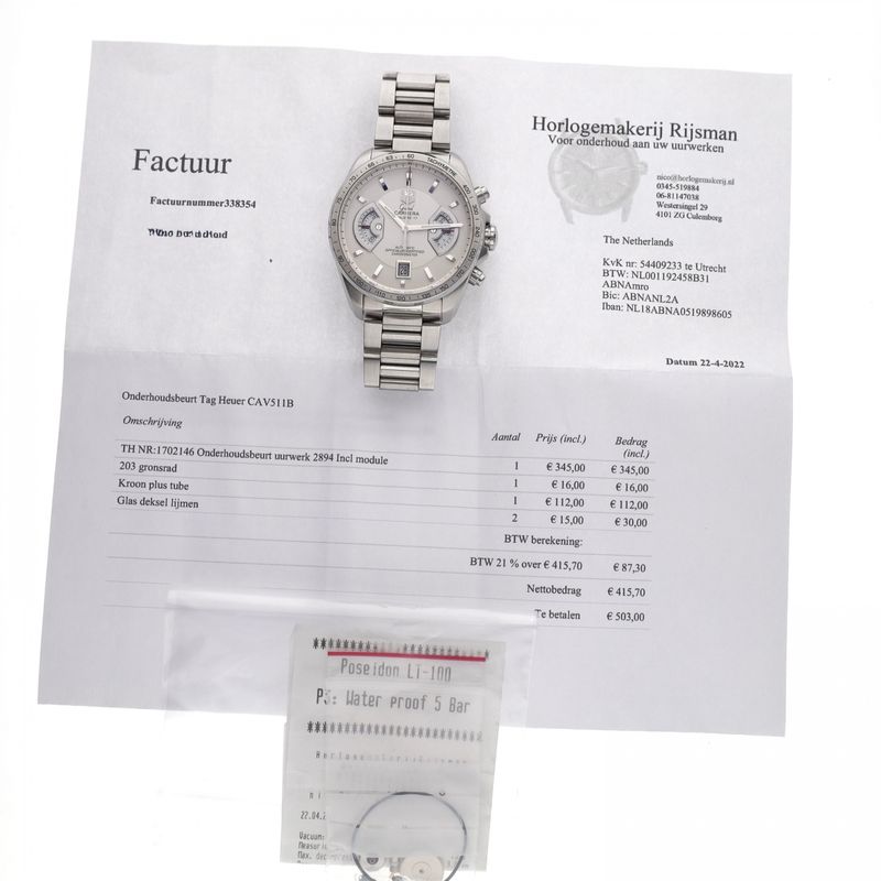 Image 11 of TAG Heuer Grand Carrera 17RS CAV511B; Automatic Men's Watch