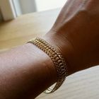 Afbeelding 10 van Vintage gouden fantasie schakelarmband | 20,5 cm