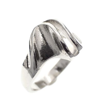 Image 2 of Silver ring with organic design