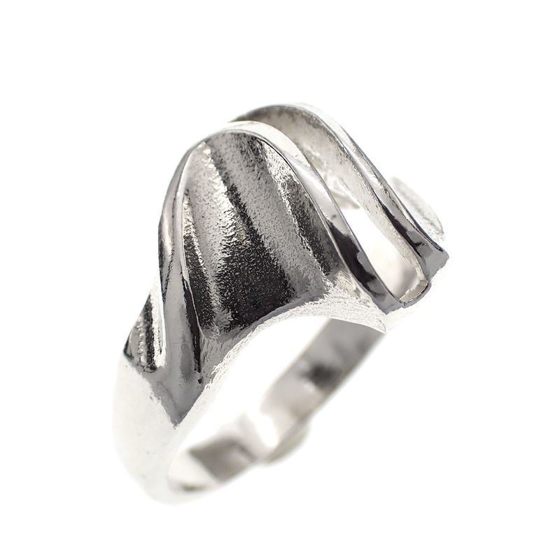 Image 2 of Silver ring with organic design