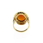 Image 4 of Gold statement ring with carnelian; 14 carat; size 15.75