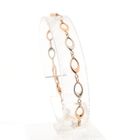 Afbeelding 1 van Bicolor gouden fantasie schakelarmband | 19 cm