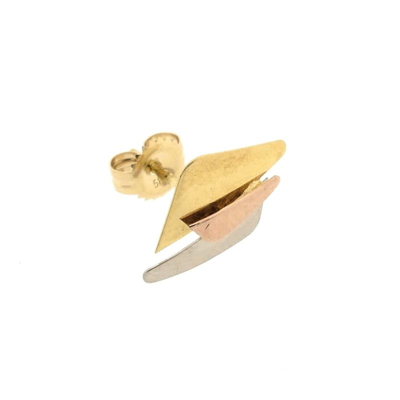Image 4 of Tricolor gold stud earrings