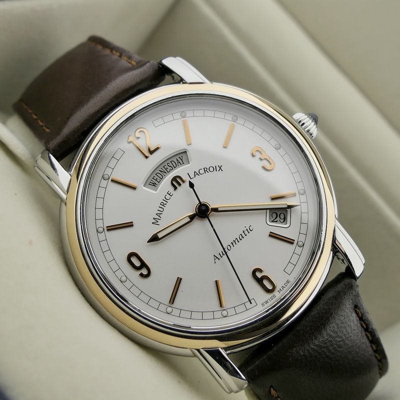 Image 12 of Maurice Lacroix Pontos Day-Date PT6027; Automatic 18k gold/steel men's watch