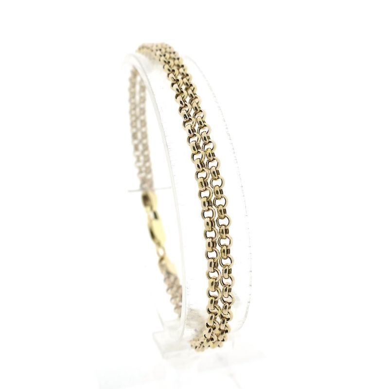 Image 1 of Gold double jasseron link bracelet