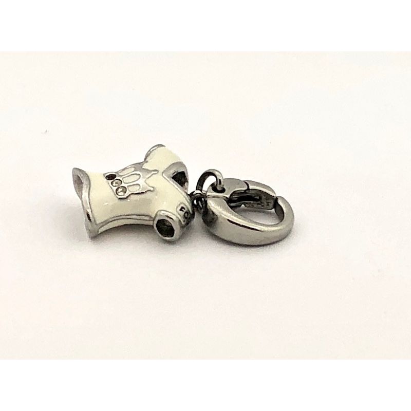 Image 4 of Silver T-shirt charm/pendant; enameled