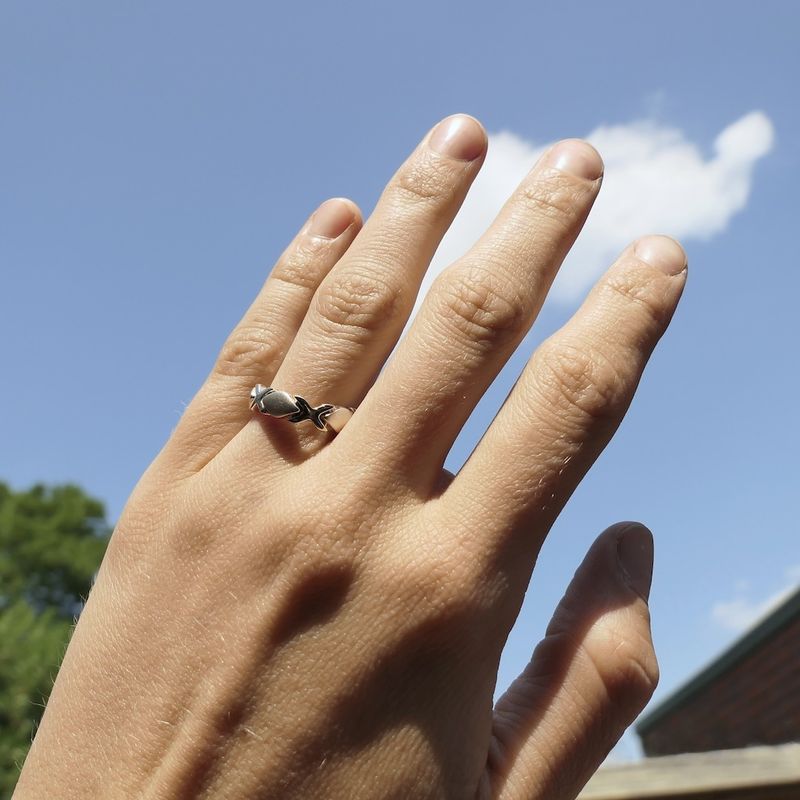 Image 5 of Silver smooth link ring