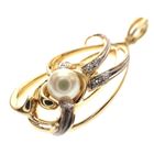 Image 4 of Two-tone gold fantasy pendant with pearl and diamond