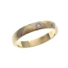 Image 1 of Two-tone gold matte ring with diamond; 0.02 ct.
