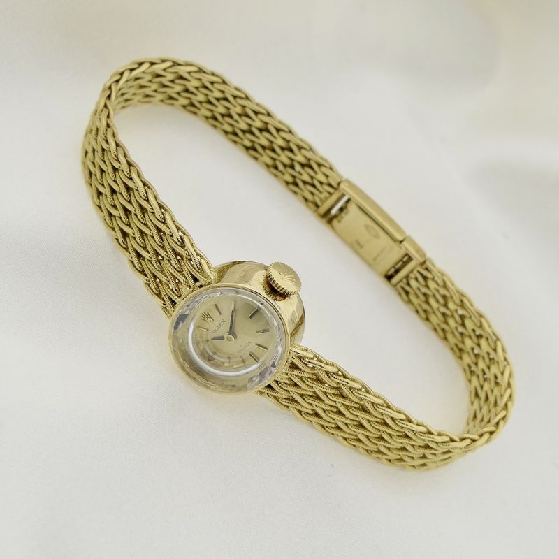 Image 5 of Rolex Precision; 18k gold ladies watch