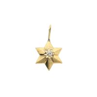 Gold subtle star pendant with diamond | 0.035 ct.
