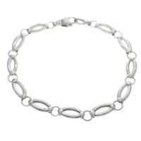 Silver matte link bracelet | 19 cm