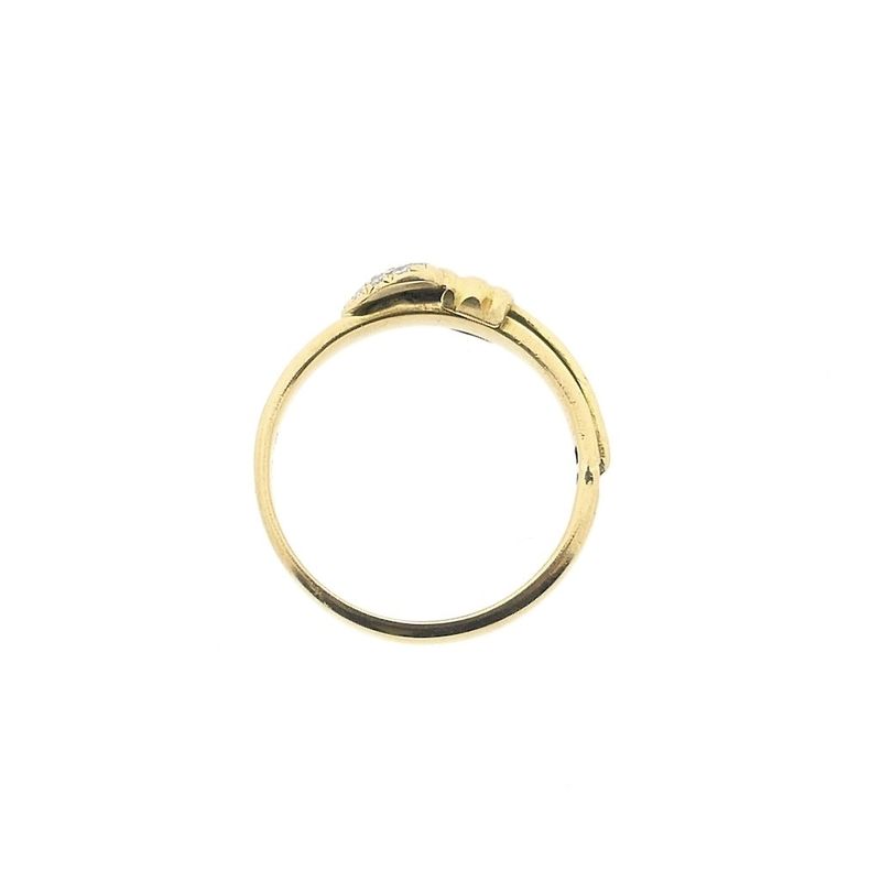 Image 9 of Gold Claddagh ring with diamonds; 0.085 ct.