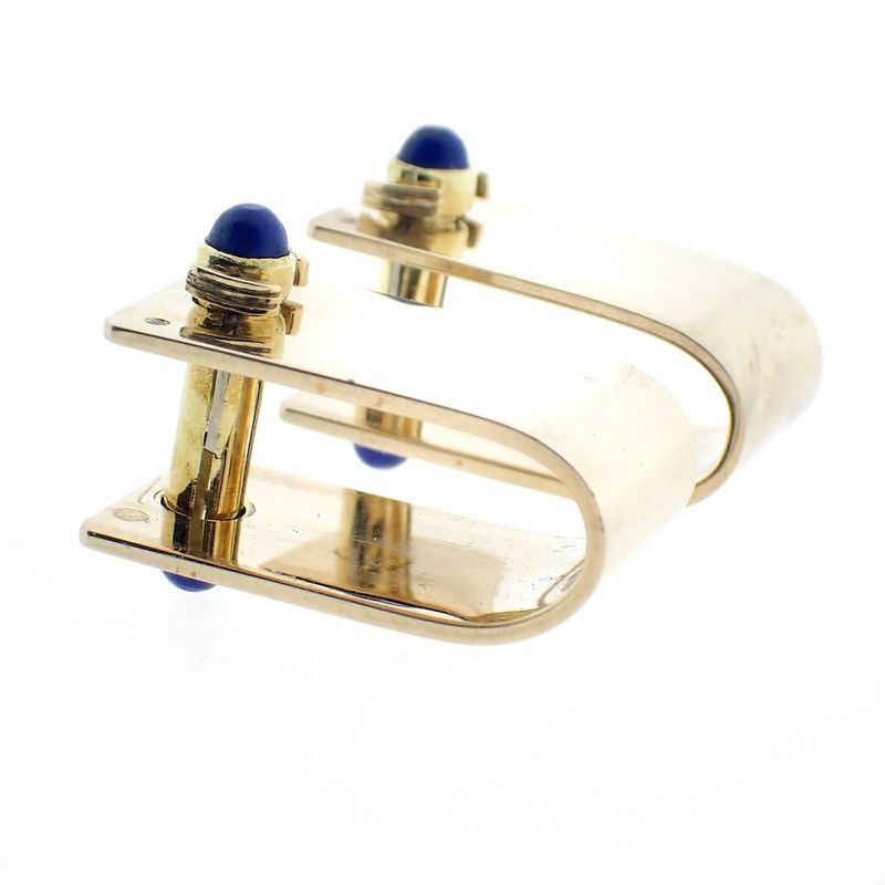 Image 5 of Gold cufflinks with Lapis lazuli stones