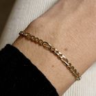 Image 2 of Two-tone gold Figaro link bracelet
