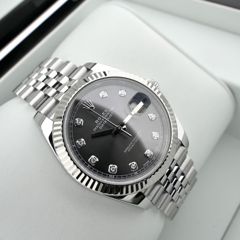 Image 19 of Rolex Datejust 41mm 'Rhodium Diamond Dial' 126334; Automatic men's watch
