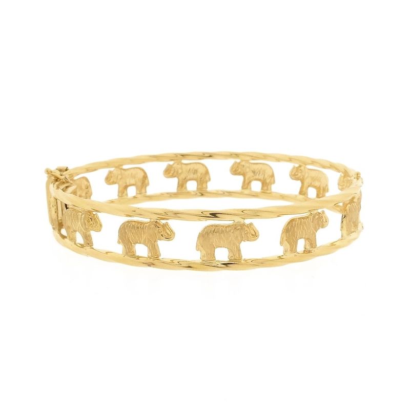 Image 2 of Gold bracelet with elephants; Size S