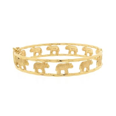 Gold bracelet with elephants; Size S Image 2 of Gold bracelet with elephants; Size S