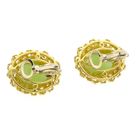 Image 10 of 18 Krt. Gold Clip-On Earrings with Chrysoprase