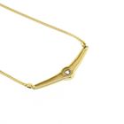 Image 8 of Gold flat gourmet link necklace with zirconia