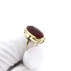 Image 9 of Gold Ring with Carnelian; 14 Karat; Size 17.75