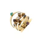 Image 1 of 18K Gold Harem Ring with Gemstones