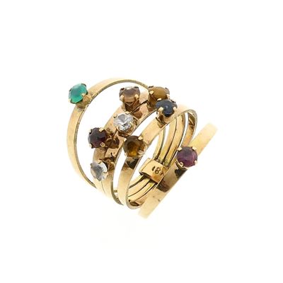 Image 1 of 18K Gold Harem Ring with Gemstones