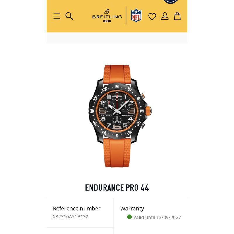 Image 8 of Breitling Endurance Pro 'Orange' X82310; Chronograph men's watch