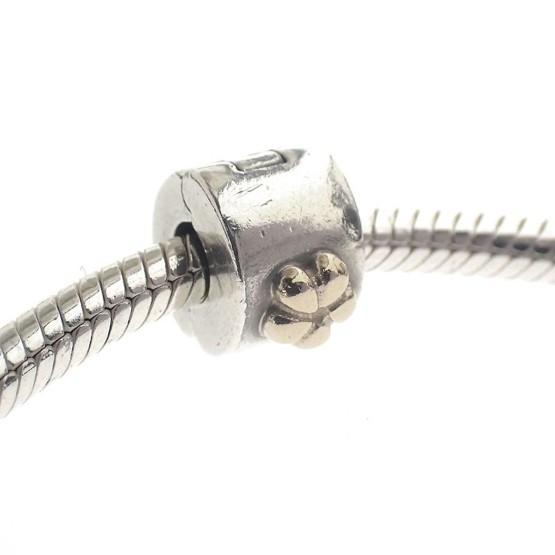 Image 2 of Pandora clip charm; Silver with gold; Golden Flower