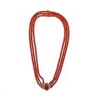 Image 8 of Blood coral bead necklace with gold clasp; Antique | 45 cm