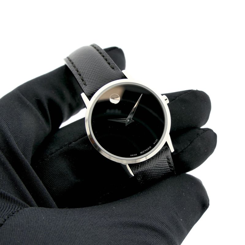 Image 7 of Movado Museum Classic; Steel women's watch with black dial; 0607204