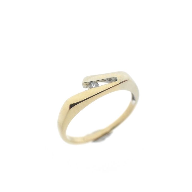 Image 1 of Two-tone gold ring with diamonds | 0.03 ct.