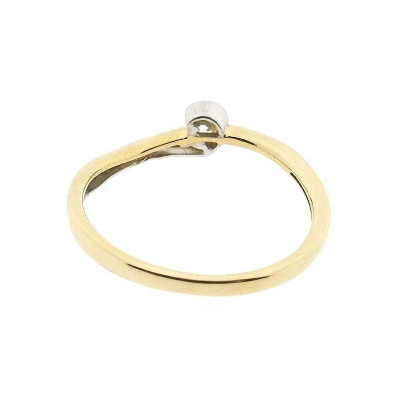 Image 5 of Two-tone gold solitaire ring with zirconia