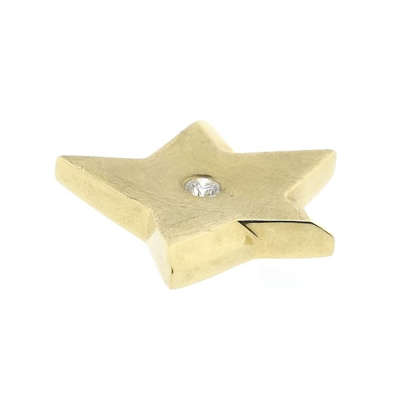 Image 6 of Gold star pendant with diamond; 0.14 ct.