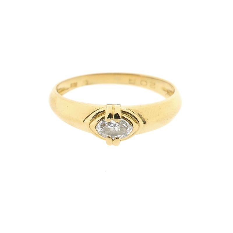 Image 3 of Gold solitaire ring with diamond; 0.20 ct.