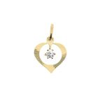 Image 1 of Gold pendant of a heart with zirconia