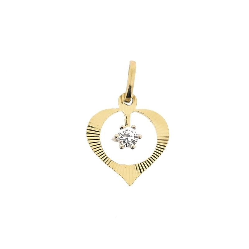 Image 1 of Gold pendant of a heart with zirconia