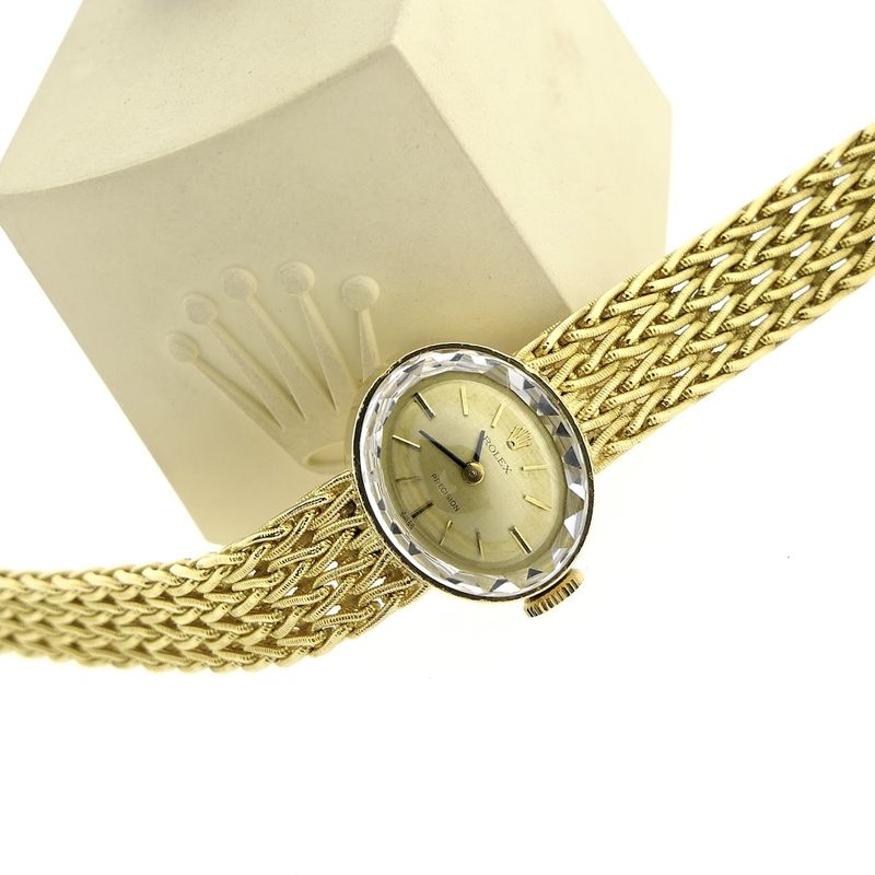 Image 4 of Rolex Precision; 18k gold ladies watch